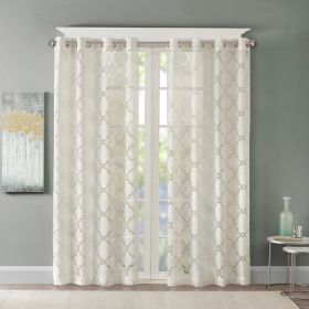 Fretwork Burnout Sheer Curtain Panel