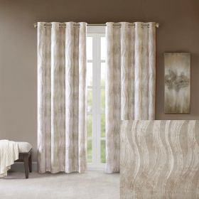 Printed Jacquard Grommet Top Total Blackout Curtain Panel