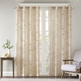 Palm Leaf Burnout Window Sheer(1 Sheer Curtain)