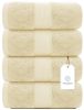 4 Pack Luxury Bath Towels Large Cotton Hotel spa Bathroom Towel 30x56 inch Beige Color