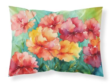 Ohio Scarlet Carnations in Watercolor Standard Pillowcase Lightweight Super Soft Easy Care Decorative Artwork Pillowcase, Standard