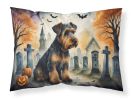 Airedale Terrier Spooky Halloween Standard Pillowcase Lightweight Super Soft Easy Care Decorative Artwork Pillowcase, Standard