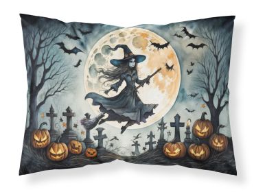 Flying Witch Spooky Halloween Standard Pillowcase Lightweight Super Soft Easy Care Decorative Artwork Pillowcase, Standard