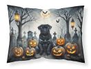 Black Pug Spooky Halloween Standard Pillowcase Lightweight Super Soft Easy Care Decorative Artwork Pillowcase, Standard