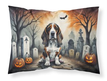 Basset Hound Spooky Halloween Standard Pillowcase Lightweight Super Soft Easy Care Decorative Artwork Pillowcase, Standard