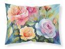 Roses in Watercolor Standard Pillowcase Lightweight Super Soft Easy Care Decorative Artwork Pillowcase, Standard