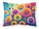 Chrysanthemums in Color Standard Pillowcase Lightweight Super Soft Easy Care Decorative Artwork Pillowcase, Standard