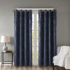 Knitted Jacquard Damask Total Blackout Grommet Top Curtain Panel(Only 1 Pc Panel)