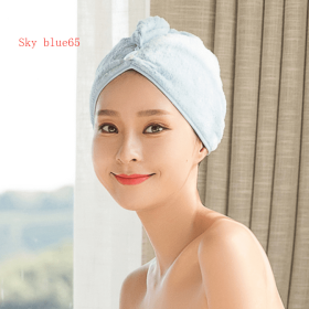 Women's Hair Dryer Cap, Absorbent Dry Hair Towel (Option: 5pcs Sky blue65)