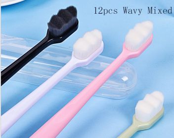 Ultra-fine Toothbrush Super Soft Bristle Deep Cleaning Brush Portable For Oral Care Tools Teeth Care Oral Cleaning Travel (Option: 12pcs Wavy Mixed)