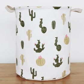 Household cloth dirty clothes basket (Option: Mini cactus)