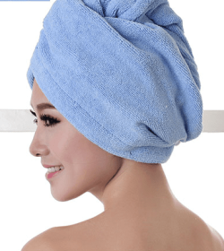 Women's Hair Dryer Cap, Absorbent Dry Hair Towel (Option: Blue60x20cm)