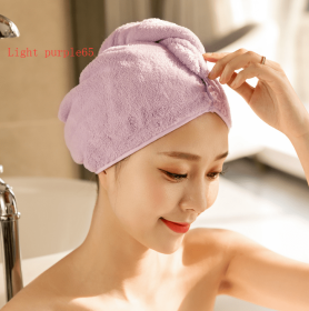 Women's Hair Dryer Cap, Absorbent Dry Hair Towel (Option: Light purple65)