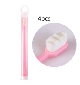 Ultra-fine Toothbrush Super Soft Bristle Deep Cleaning Brush Portable For Oral Care Tools Teeth Care Oral Cleaning Travel (Option: 4PCSpink)