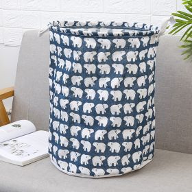 Household cloth dirty clothes basket (Option: Dark blue polar bear)