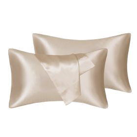 75D Satin Artificial Silk Pillowcase (Option: Champagne-King 20X36in-1pcs)