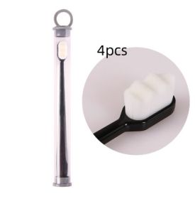 Ultra-fine Toothbrush Super Soft Bristle Deep Cleaning Brush Portable For Oral Care Tools Teeth Care Oral Cleaning Travel (Option: 4pcs Wavy black white)