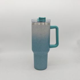 Large Capacity Double-layer Stainless Steel Vacuum Insulation Cup (Option: Gradient Green)