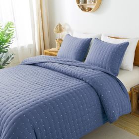 Quilt Bedding Sets with Pillow Shams, Deep Lightweight Bedspread Coverlet, Quilted Blanket Thin Comforter Bed Cover, 3 Pieces, (Color: Blue, size: KING)