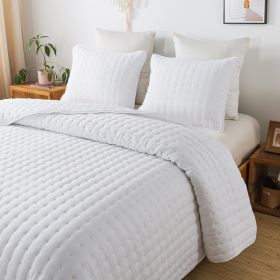 Quilt Bedding Sets with Pillow Shams, Deep Lightweight Bedspread Coverlet, Quilted Blanket Thin Comforter Bed Cover, 3 Pieces, (Color: White, size: cal  king)