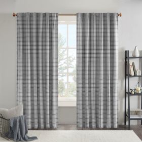 Plaid Rod Pocket and Back Tab Curtain Panel with Fleece Lining(Only 1 Pc Panel) (Color: as Pic)