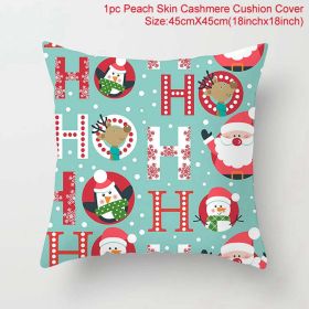 45*45 Christmas Cushion Cover Merry Christmas Decorations for Home Santa Reindeer Pillow Cases Xmas Gifts New Year 2024 Navidad (Color: 12)