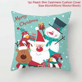 45*45 Christmas Cushion Cover Merry Christmas Decorations for Home Santa Reindeer Pillow Cases Xmas Gifts New Year 2024 Navidad (Color: 8)