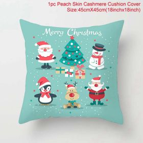 45*45 Christmas Cushion Cover Merry Christmas Decorations for Home Santa Reindeer Pillow Cases Xmas Gifts New Year 2024 Navidad (Color: 11)