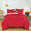 Bed in a Bag 9-Piece Qubilah Red Floral Quilted Comforter & Sheet Set