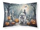 English Bulldog Spooky Halloween Standard Pillowcase Lightweight Super Soft Easy Care Decorative Artwork Pillowcase, Standard