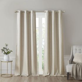 Tonal Printed Faux Silk Total Blackout Curtain Panel Pair(2 Pcs Window Panels) (Color: as Pic)