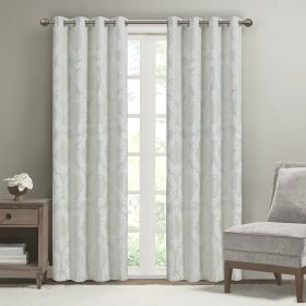 Knitted Jacquard Paisley Total Blackout Grommet Top Curtain Panel(Only 1 Pc Panel (Color: as Pic)