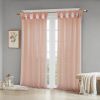 Floral Embellished Cuff Tab Top Solid Curtain Panel(Only 1 Pc Panel)