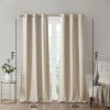 Tonal Printed Faux Silk Total Blackout Curtain Panel Pair(2 Pcs Window Panels)